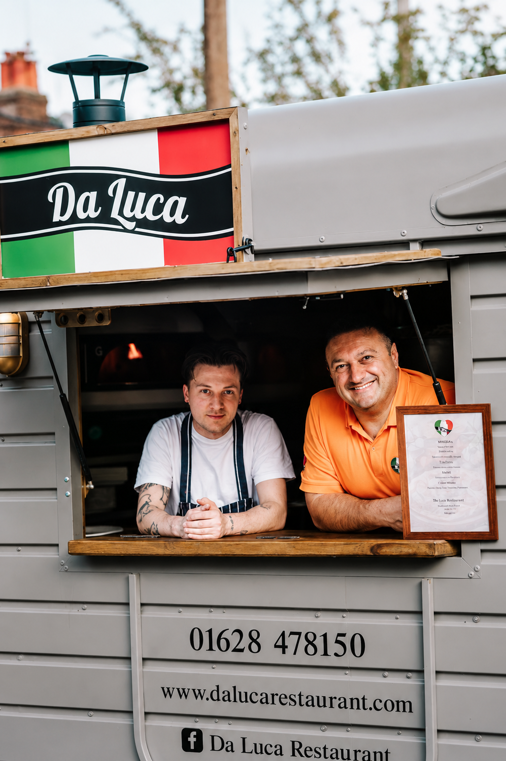 The Da Luca pizza van serving at an event